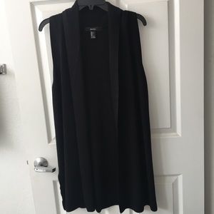 Black Sweater Sleeveless Duster Vest